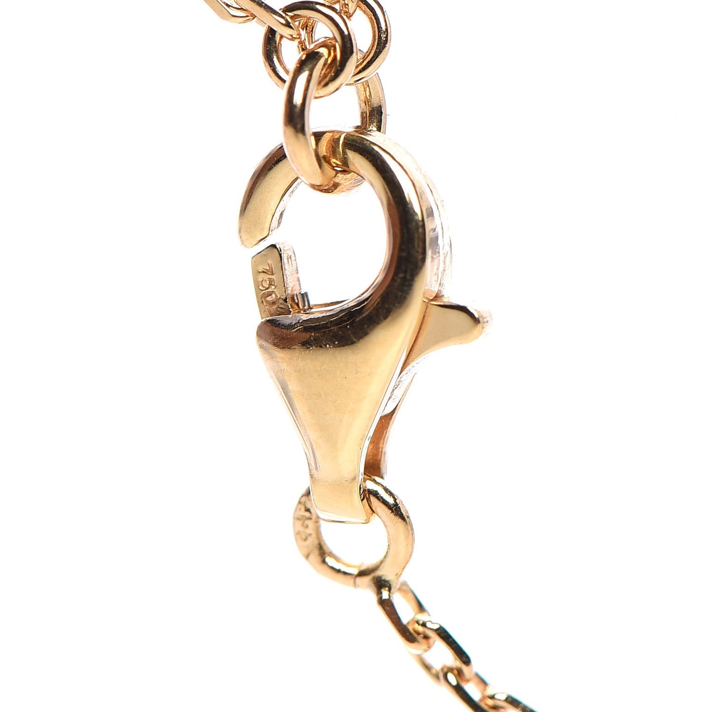 18K Yellow Gold Black Onyx Vintage Alhambra Pendant Necklace