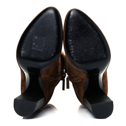 Saint Laurent Suede Joplin Buckle Booties 36.5 Land 7 of 10