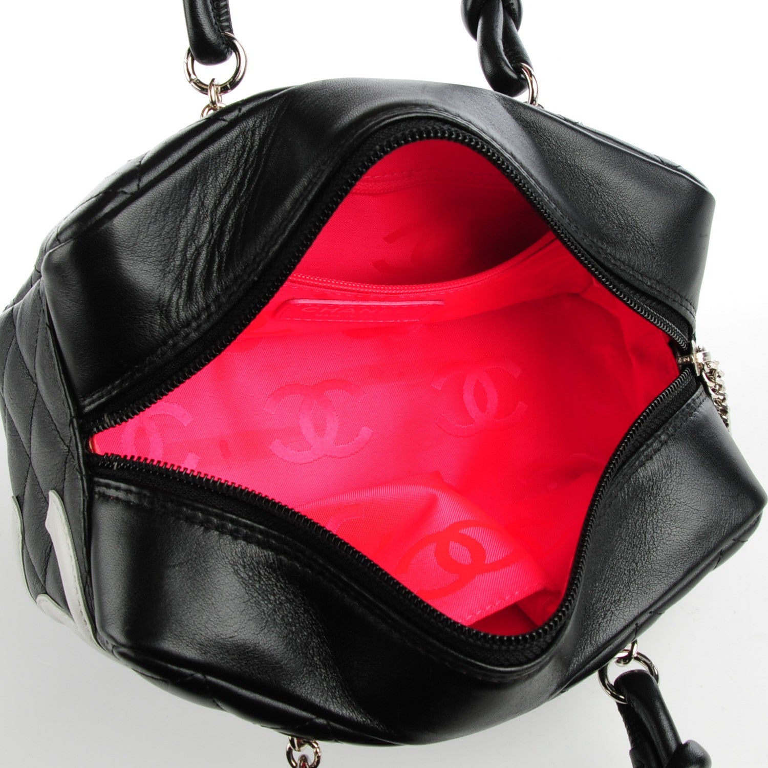 Chanel Calfskin Quilted Small Cambon Bowler Black White 6 of 8