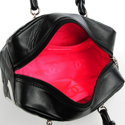 Chanel Calfskin Quilted Small Cambon Bowler Black White 6 of 8