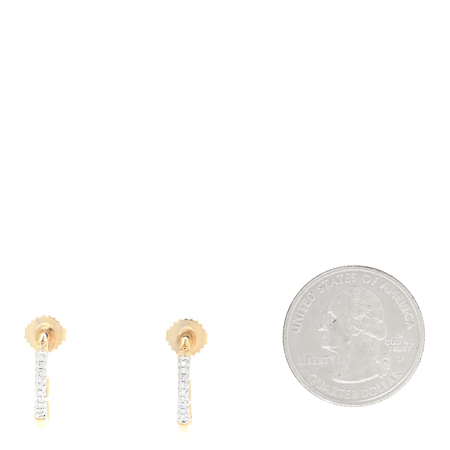 18K Yellow Gold Diamond XS Bamboo Hoop Earrings