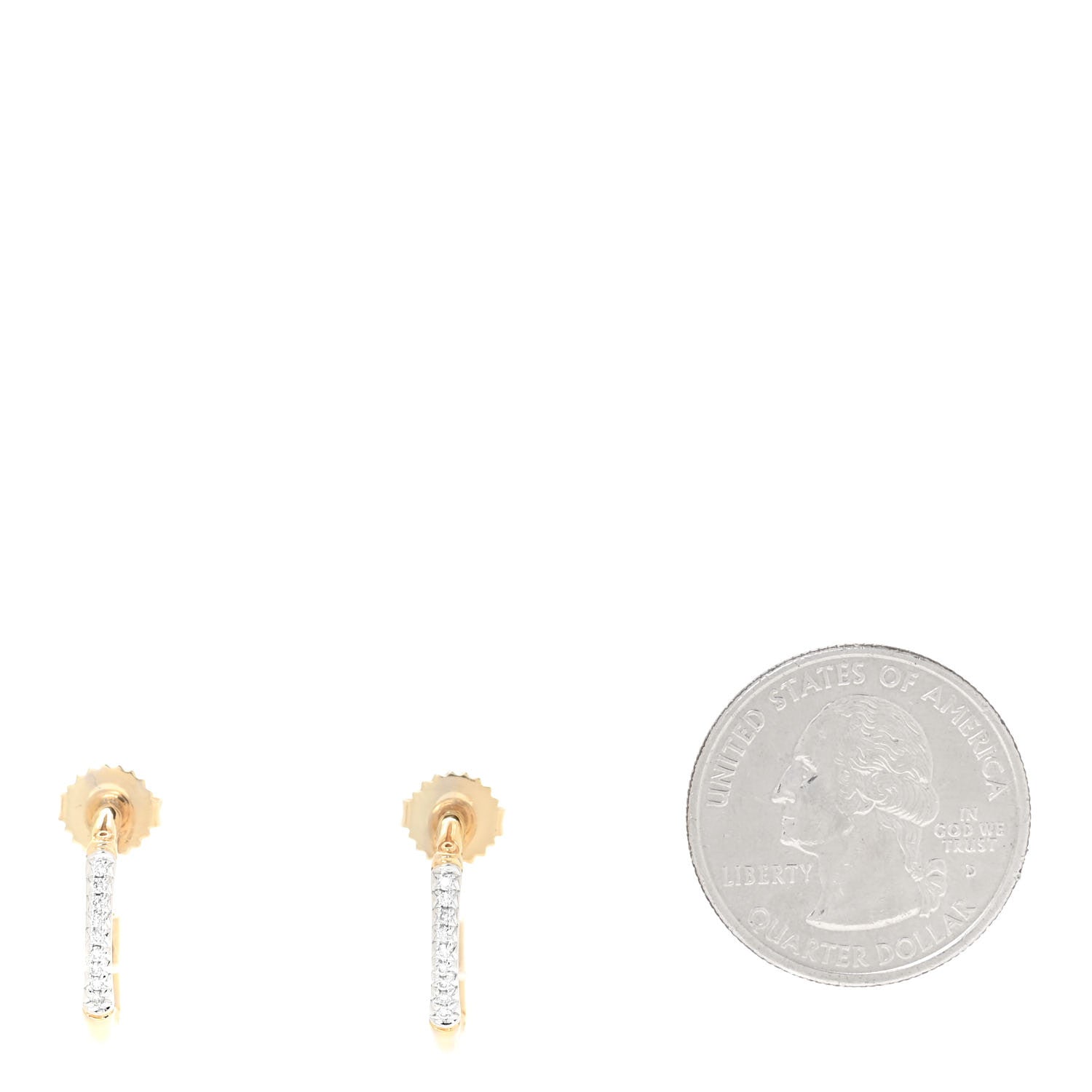 John Hardy 18K Yellow Gold Diamond XS Bamboo Hoop Earrings 2 of 6