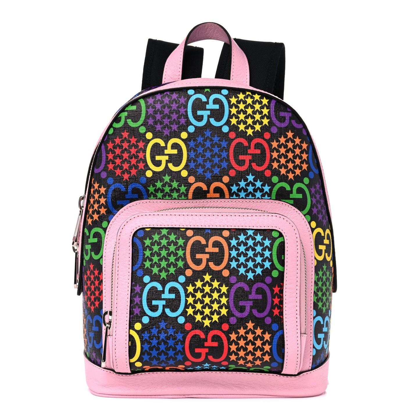 GG Supreme Monogram Psychedelic Small Day Backpack Black Multicolor Sugar Pink