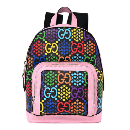 Gucci GG Supreme Monogram Psychedelic Small Day Backpack Black Multicolor Sugar Pink 1 of 10
