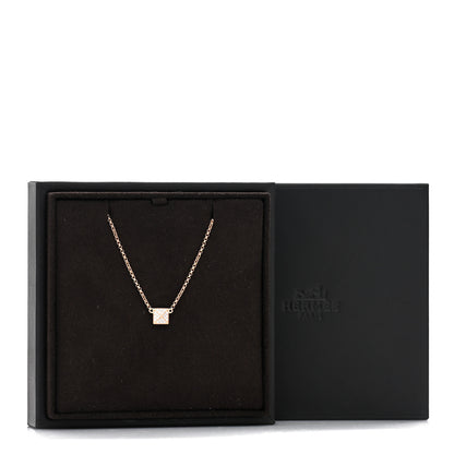 Hermes 18K Rose Gold Diamond Clou d'H Pendant Necklace 5 of 5