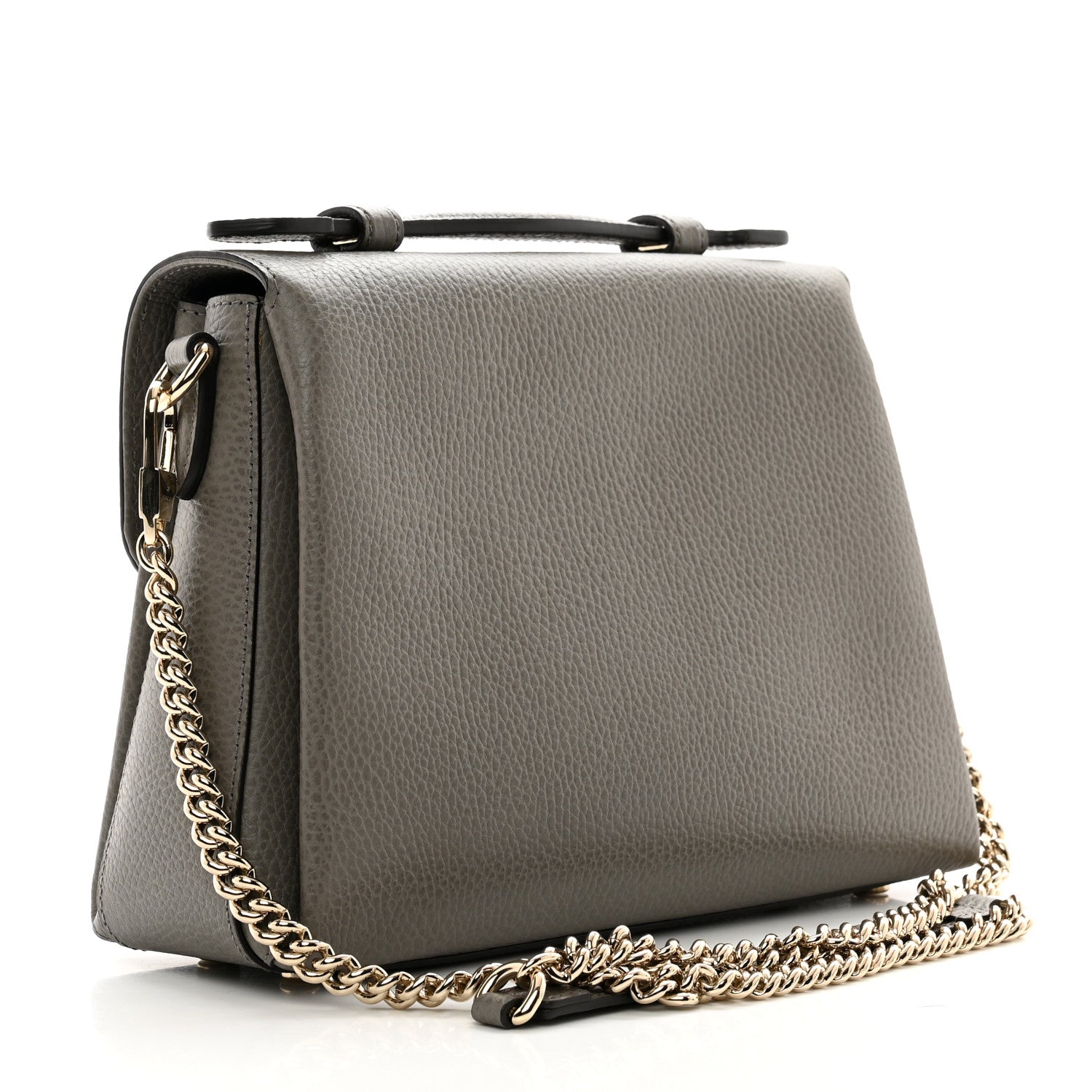 Gucci Dollar Calfskin Interlocking G Top Handle Shoulder Bag Loess 3 of 11