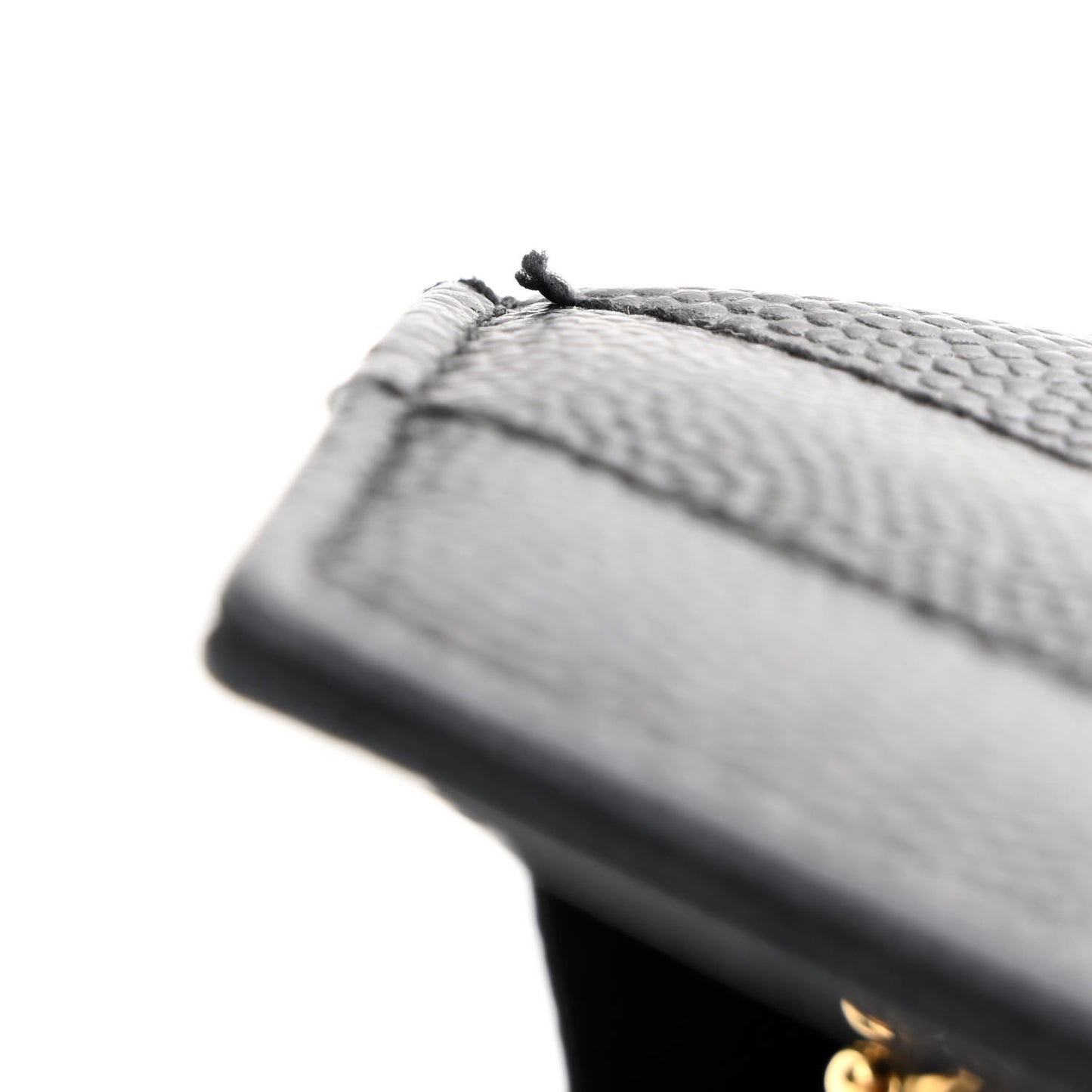 Grain De Poudre Matelasse Chevron Monogram Envelope Chain Wallet Black