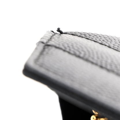 Saint Laurent Grain De Poudre Matelasse Chevron Monogram Envelope Chain Wallet Black 12 of 12