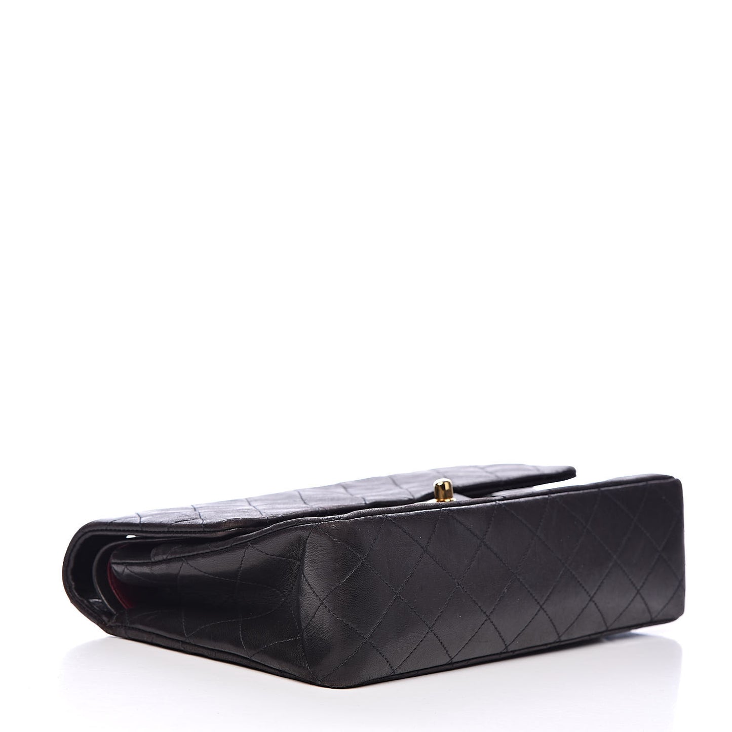 Lambskin Quilted Medium Double Flap Black