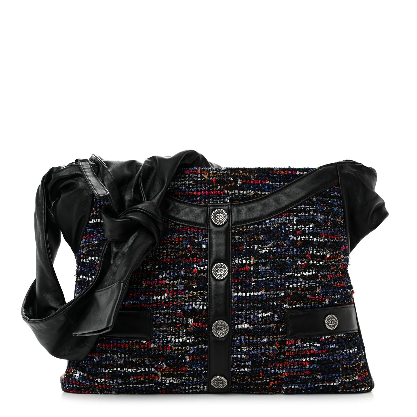 Tweed Lambskin Small Girl Bag Multicolor Black