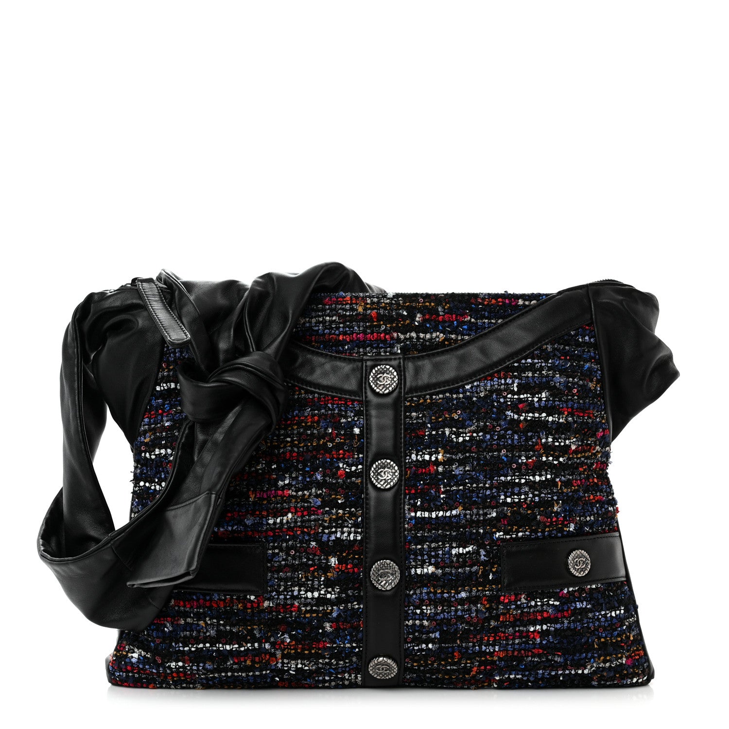 Chanel Tweed Lambskin Small Girl Bag Multicolor Black 1 of 10