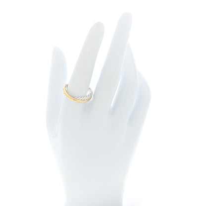 David Yurman Sterling Silver 18K Yellow Gold Crossover Two Row Ring 59 8.75 2 of 4