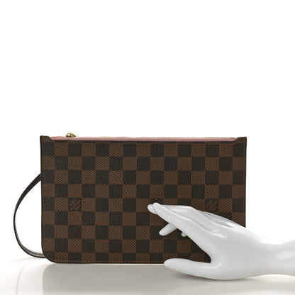 Louis Vuitton Damier Ebene Neverfull MM GM Pochette Rose Ballerine 2 of 10