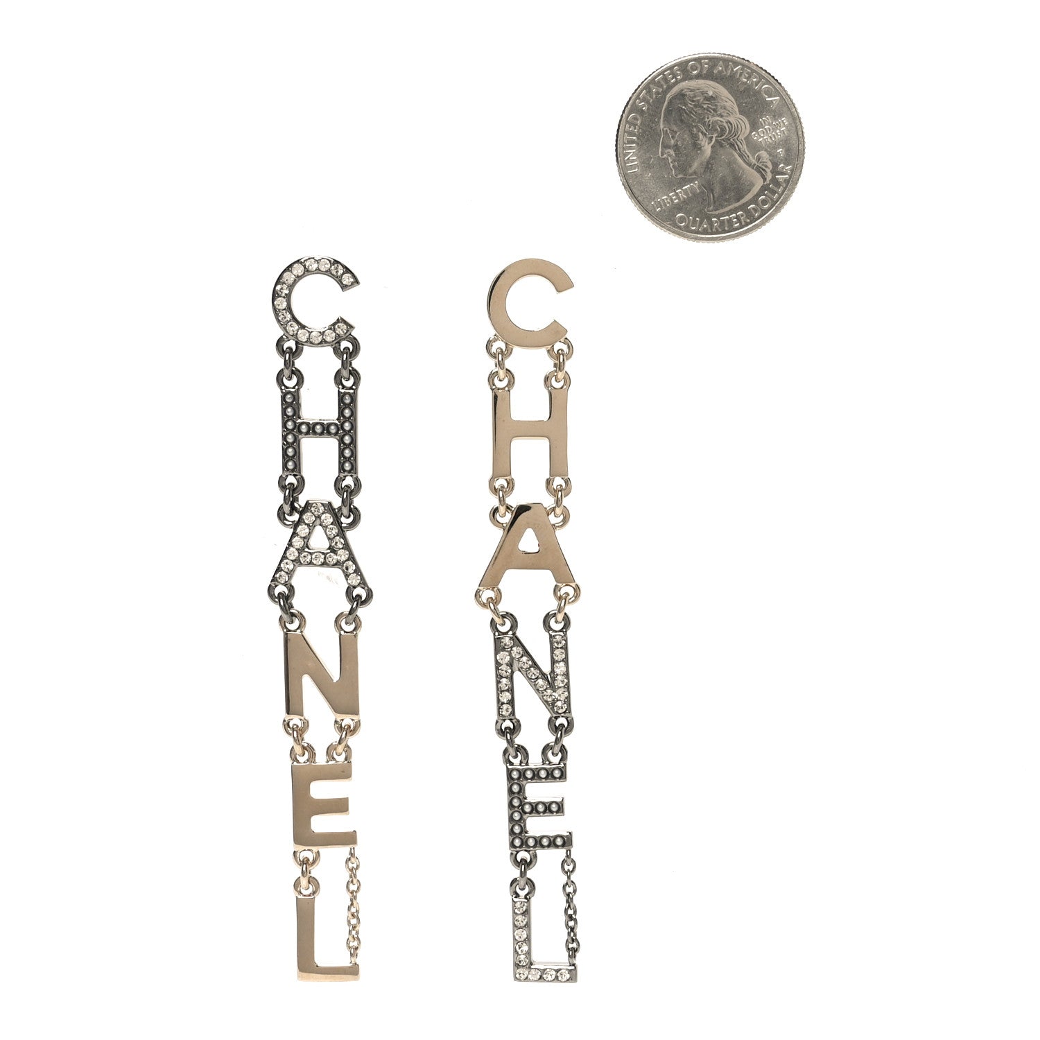 Chanel Crystal Pearl Chanel Bright Young Things Earrings Gold Ruthenium 2 of 4