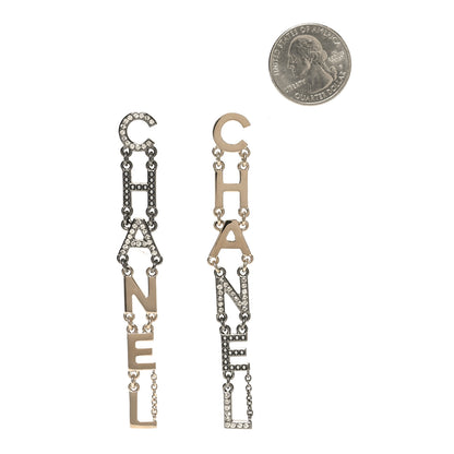 Chanel Crystal Pearl Chanel Bright Young Things Earrings Gold Ruthenium 2 of 4