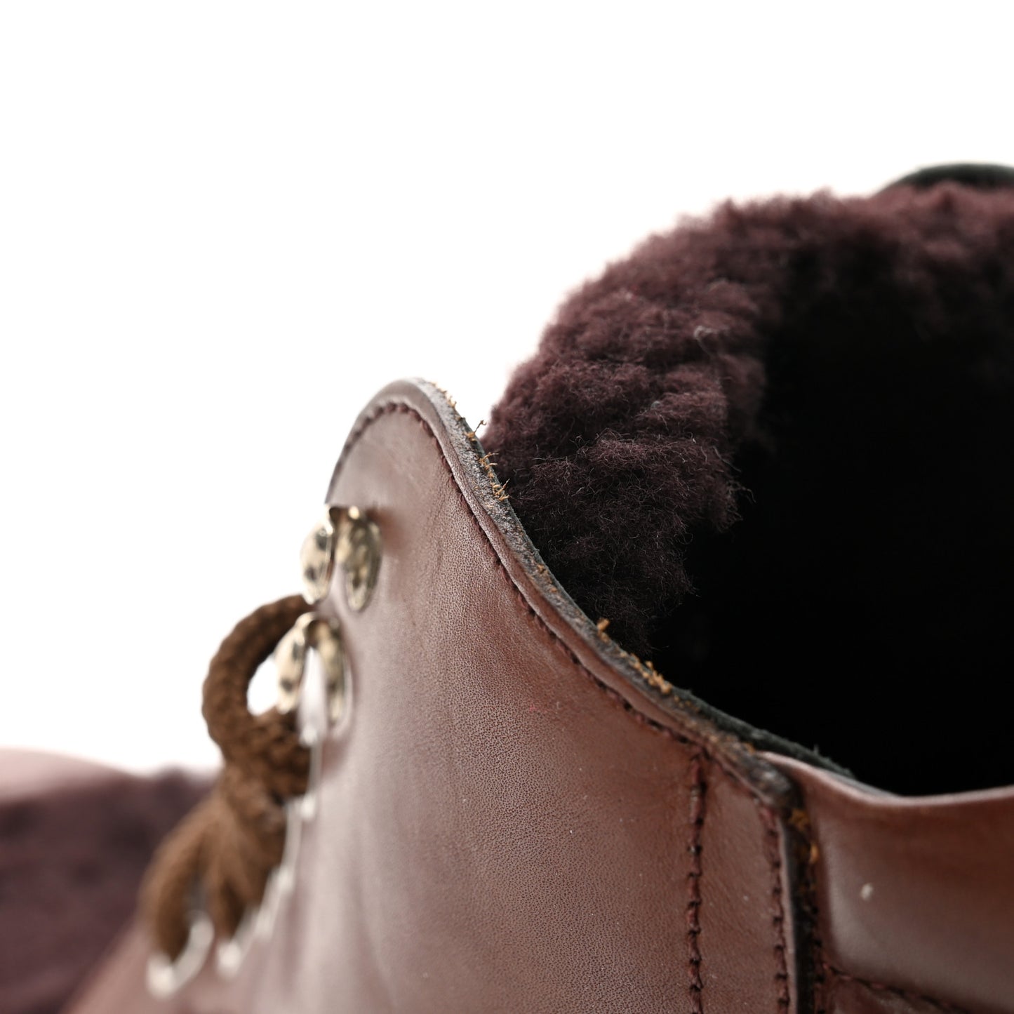 Calfskin Sherpa Mens Ankle Boots 10 Brown
