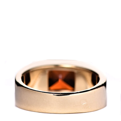 Cartier 18K Yellow Gold Orange Citrine Tank Ring 52 6 3 of 4