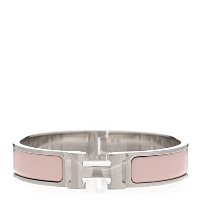 Hermes Enamel Narrow Clic Clac H Bracelet PM Rose Candeur 1 of 4