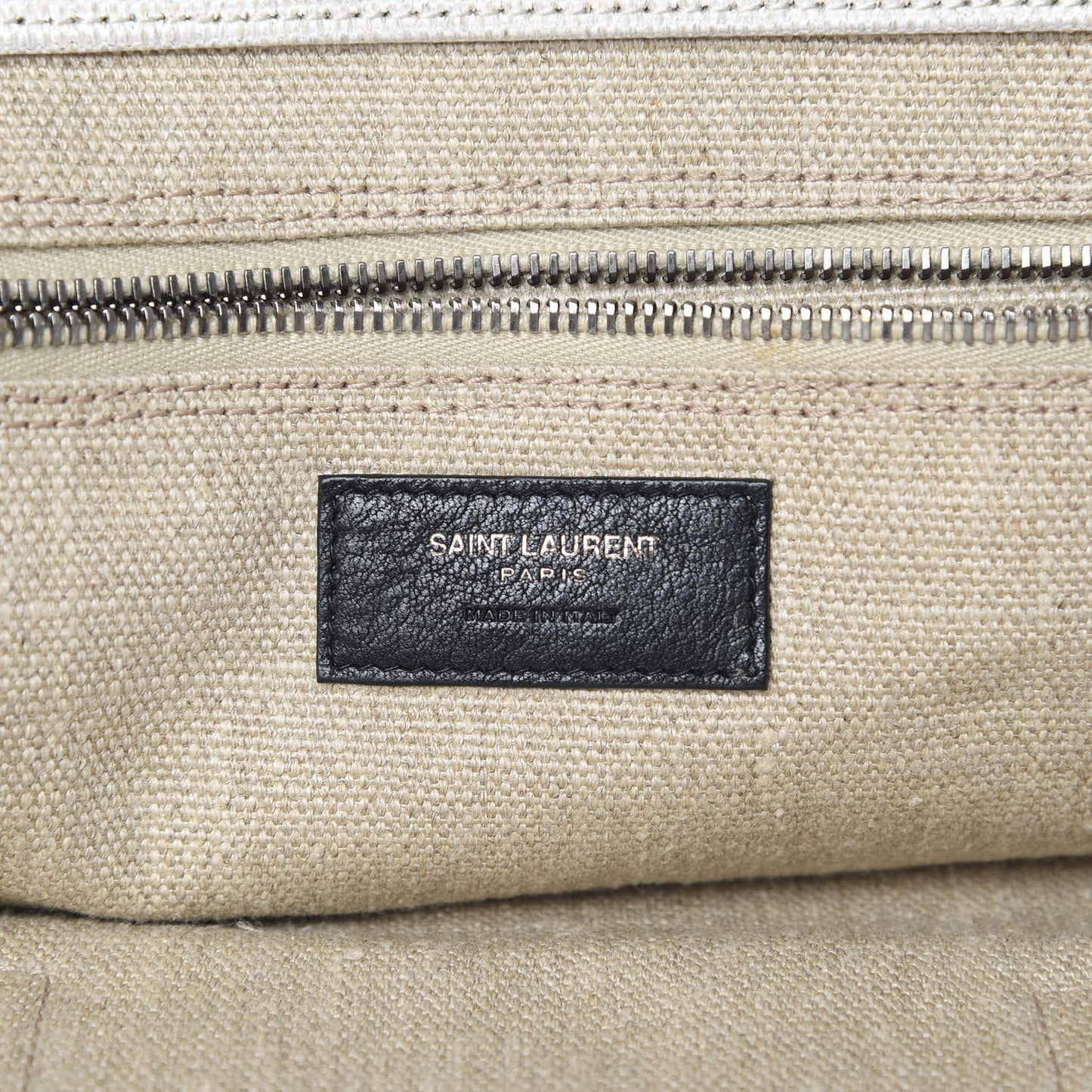 Linen Calfskin Rive Gauche Tote Optic White