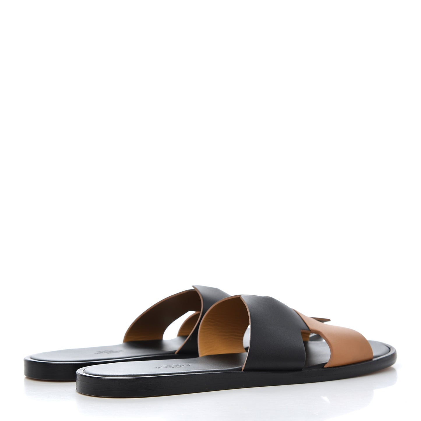 Calfskin Mens Izmir Sandals 43.5 Black Naturel