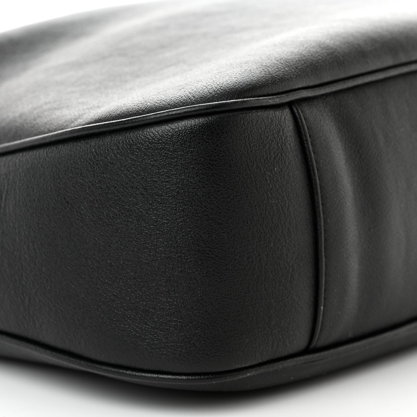 Softy Wonka Textured Dollar Calfskin Large Diana Bamboo Shoulder Bag Black