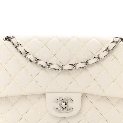 Chanel Caviar Quilted Medium Double Flap White 8 of 12