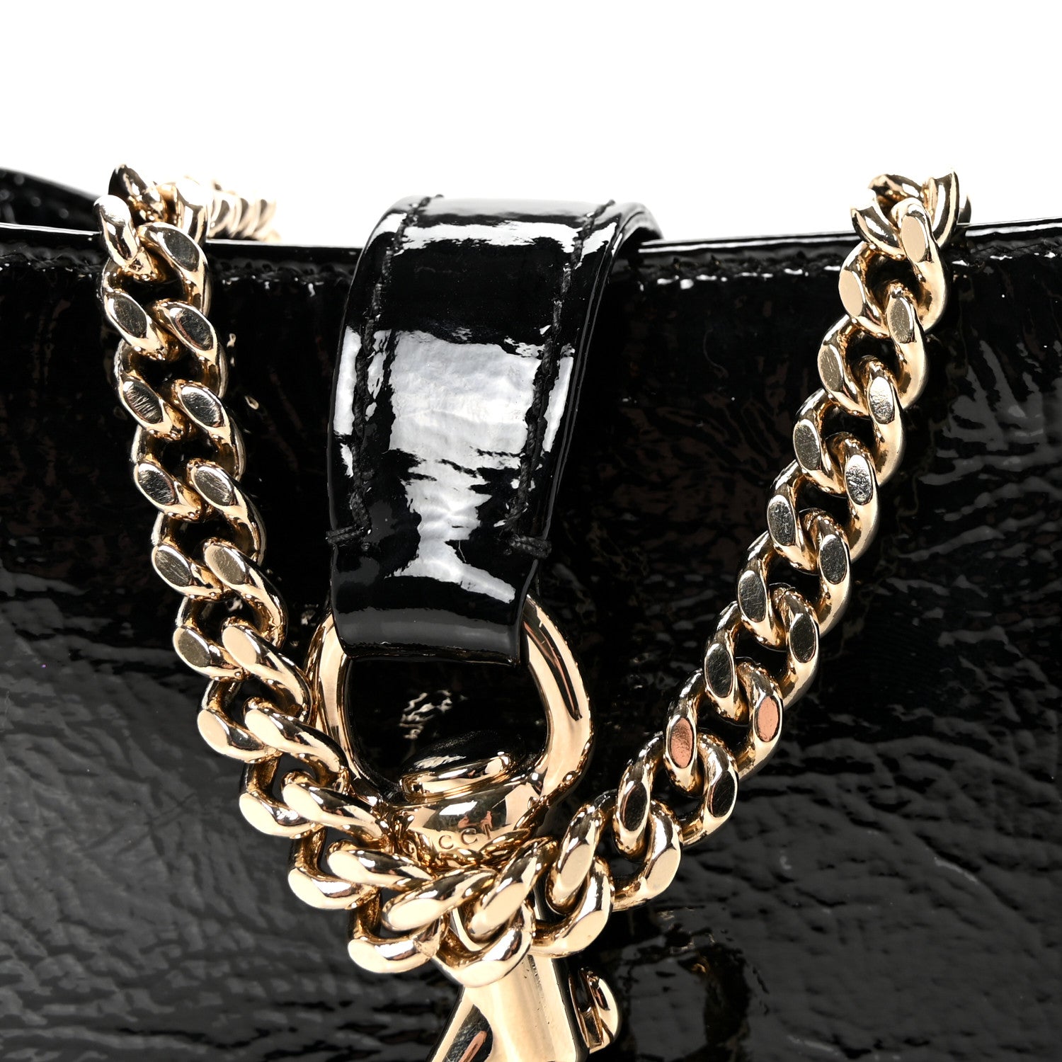 Gucci Crinkled Patent Mini Jackie Notte Bag Black 8 of 10