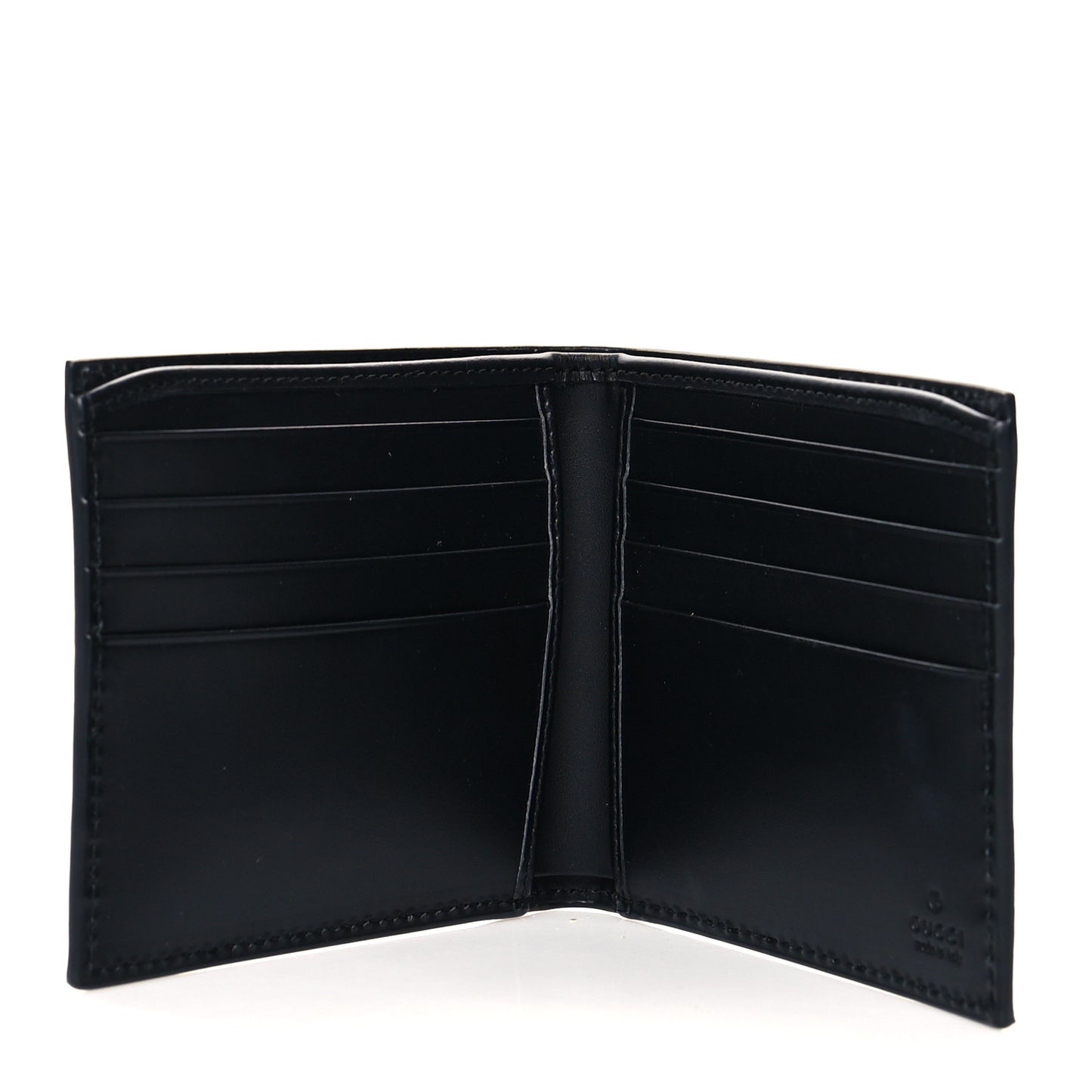 GG Supreme Monogram Selleria Calfskin Tiger Nice Bi-Fold Wallet Beige Ebony Multicolor Black