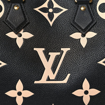 Louis Vuitton Empreinte Monogram Giant Speedy Bandouliere 25 Black Beige 7 of 9