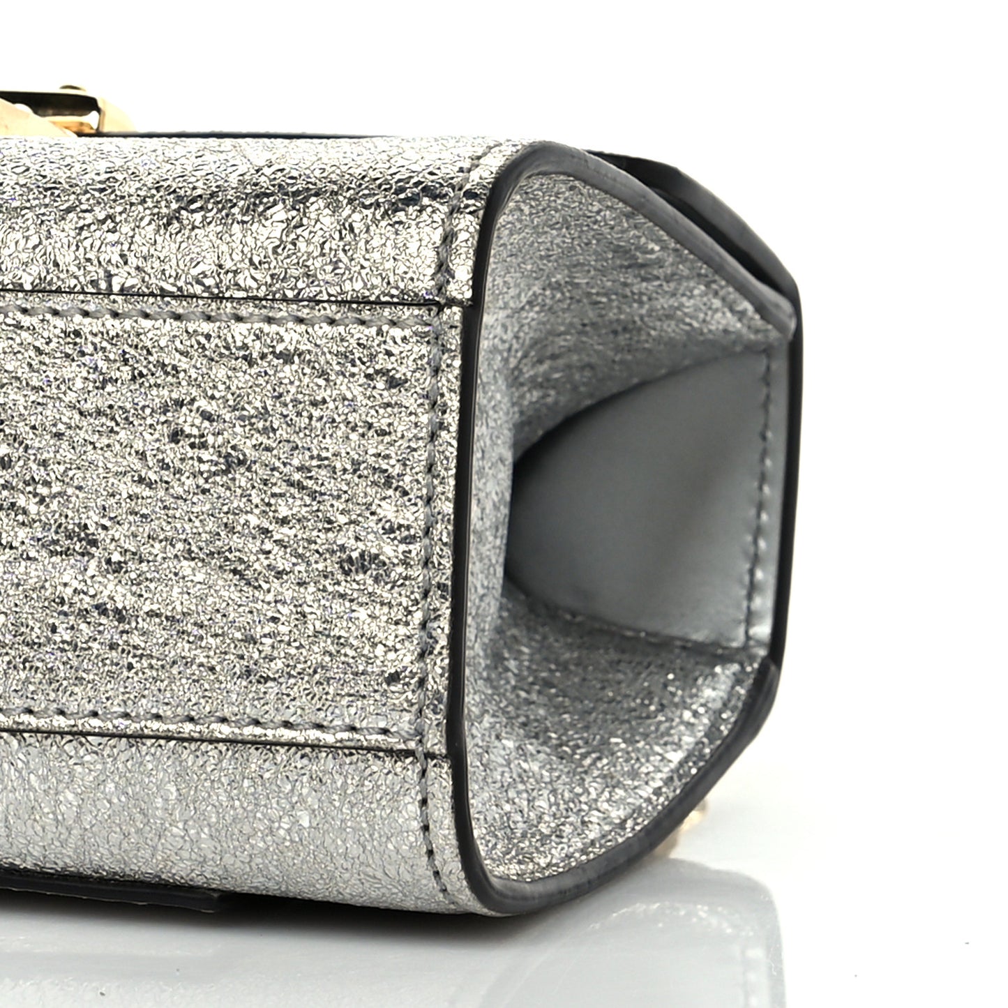 Galassia Small Padlock Shoulder Bag Argento