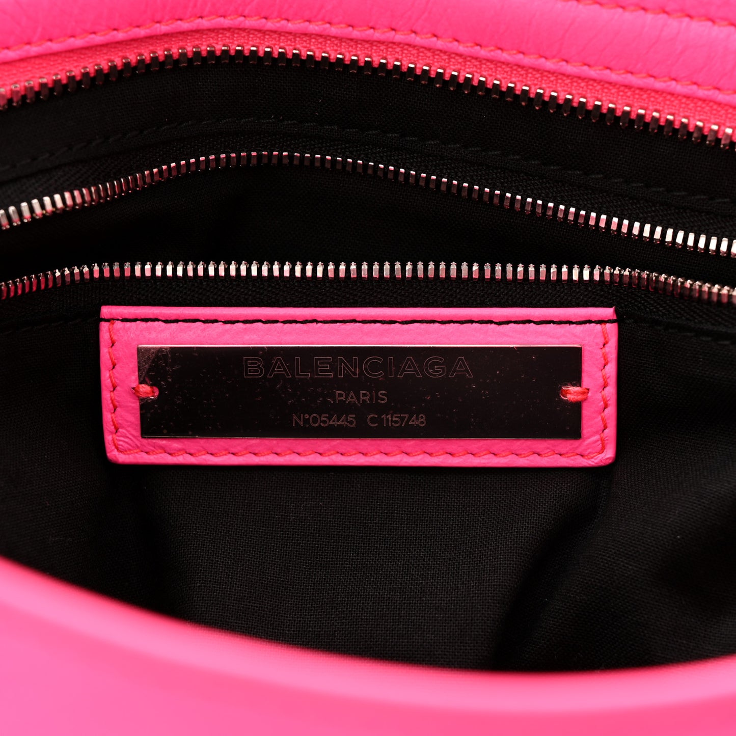 Agneau Classic Silver Hardware City Rose Fluo