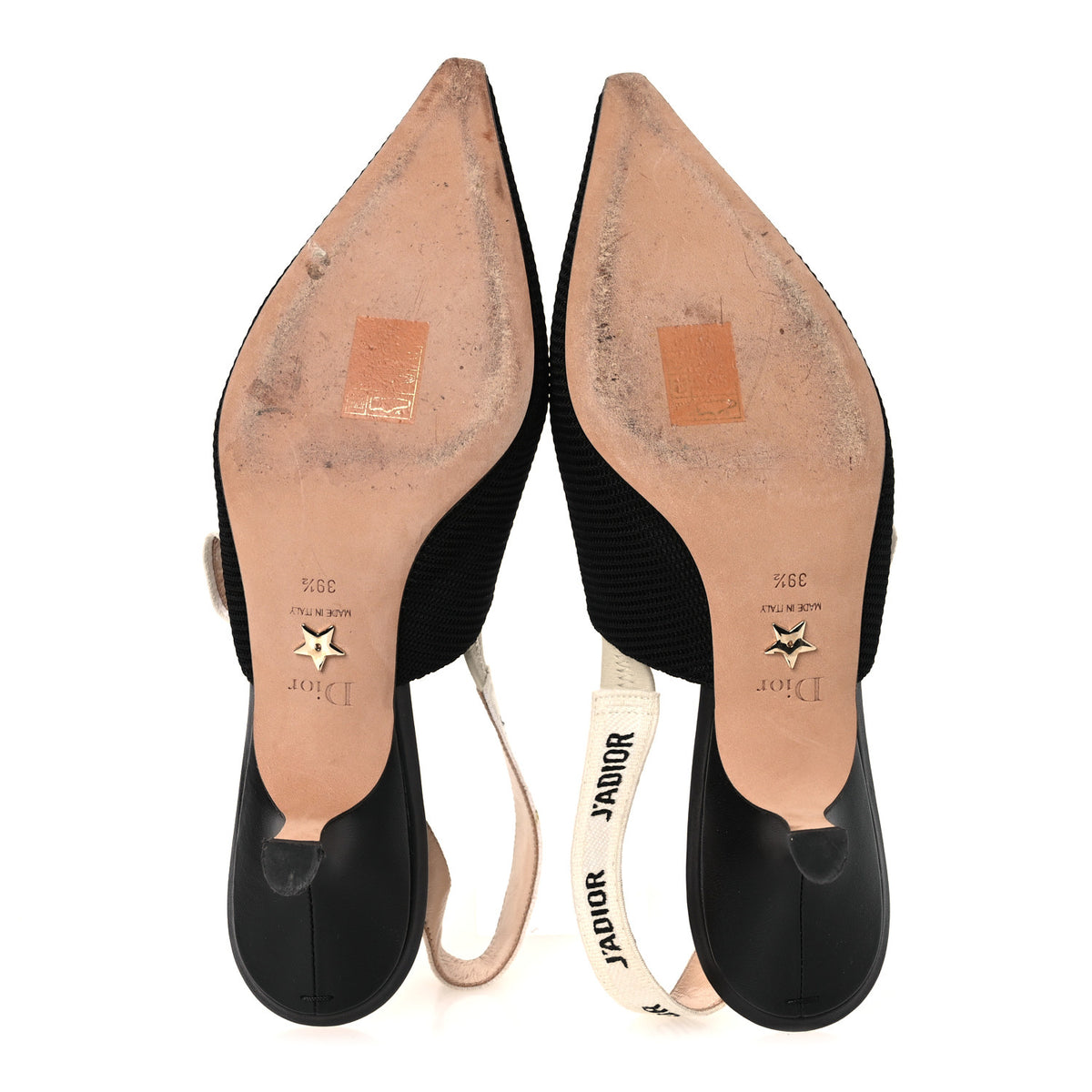 Technical Canvas Ribbon J Adior Slingback 65mm Pumps 39.5 Black