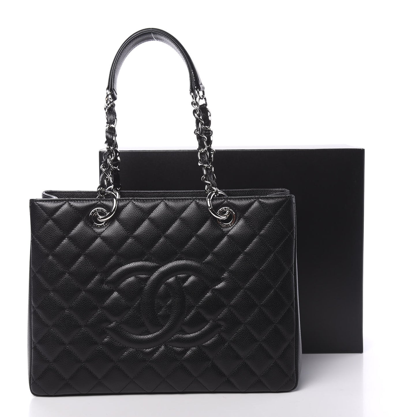 Caviar Quilted Grand Shopping Tote GST Black