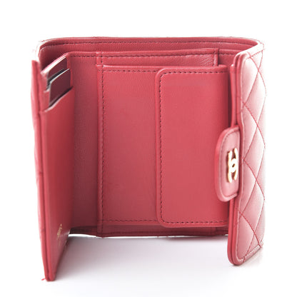 Chanel Lambskin Quilted Small Compact Wallet Red 5 of 11