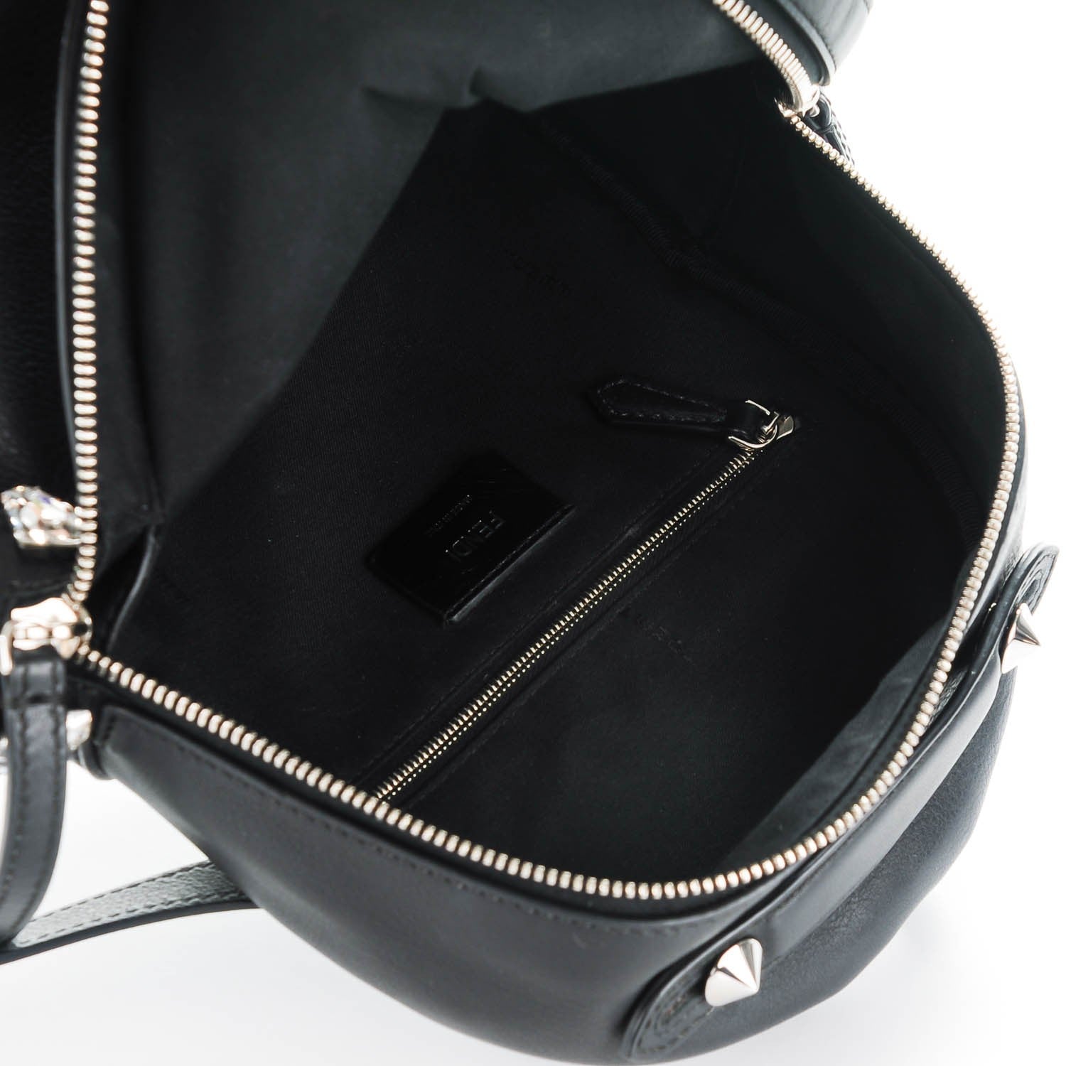 Fendi Vitello Dolce Crystal Croc Tail Mini Backpack Black 5 of 7