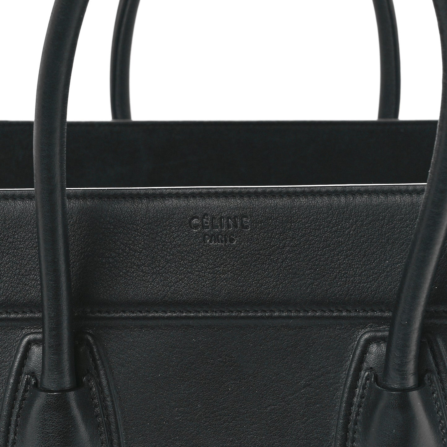 Grained Calfskin Medium Phantom Luggage Black