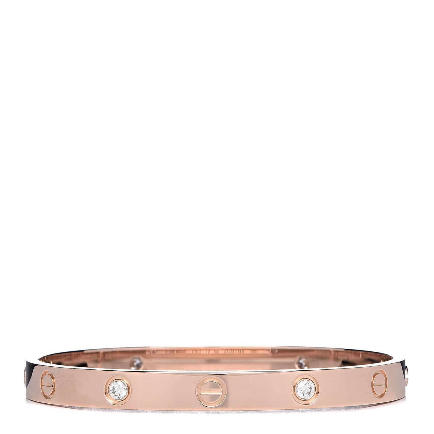 18K Pink Gold 4 Diamond LOVE Bracelet 17