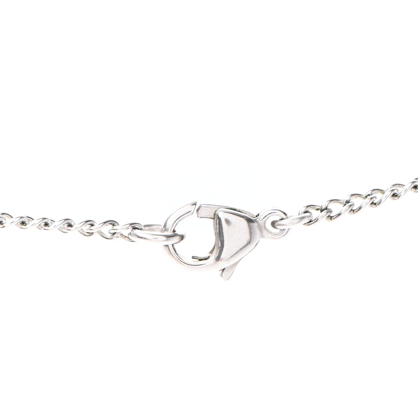 Crystal Mini Heart CC Necklace Silver