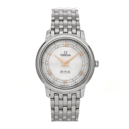 Omega Stainless Steel Diamond Mother of Pearl 27mm De Ville Prestige Quartz Watch 424.10.27.60.55.001 1 of 5