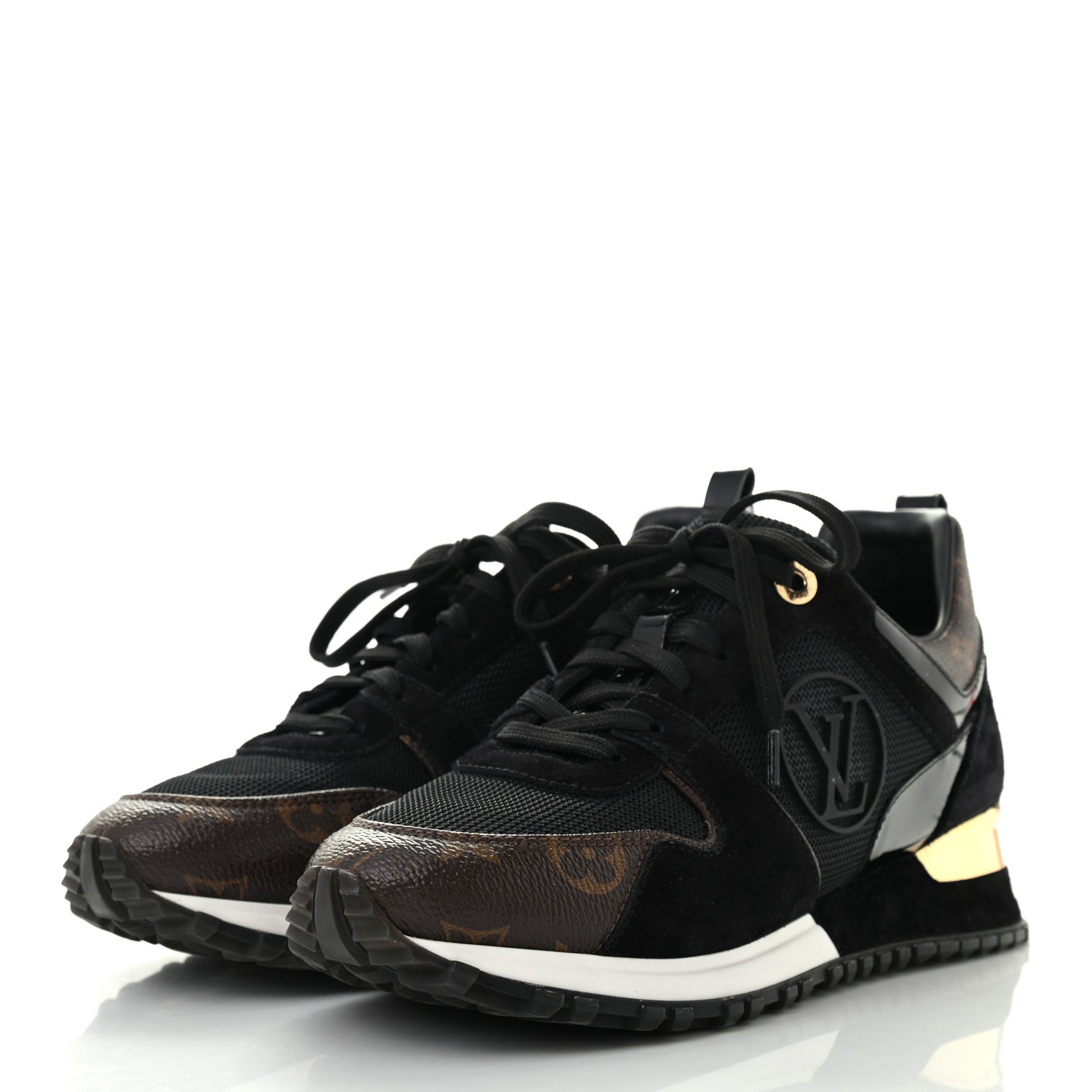 Louis Vuitton Suede Monogram Run Away Sneakers 37.5 Black 3 of 7