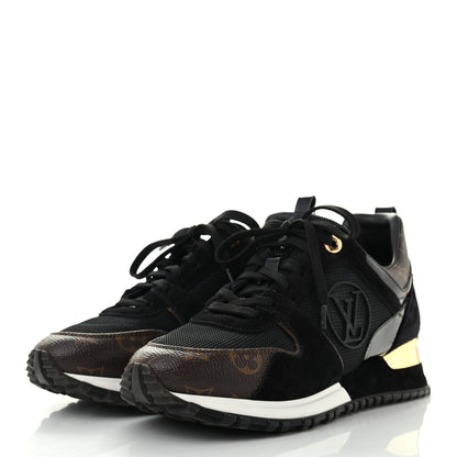 Louis Vuitton Suede Monogram Run Away Sneakers 37.5 Black 3 of 7