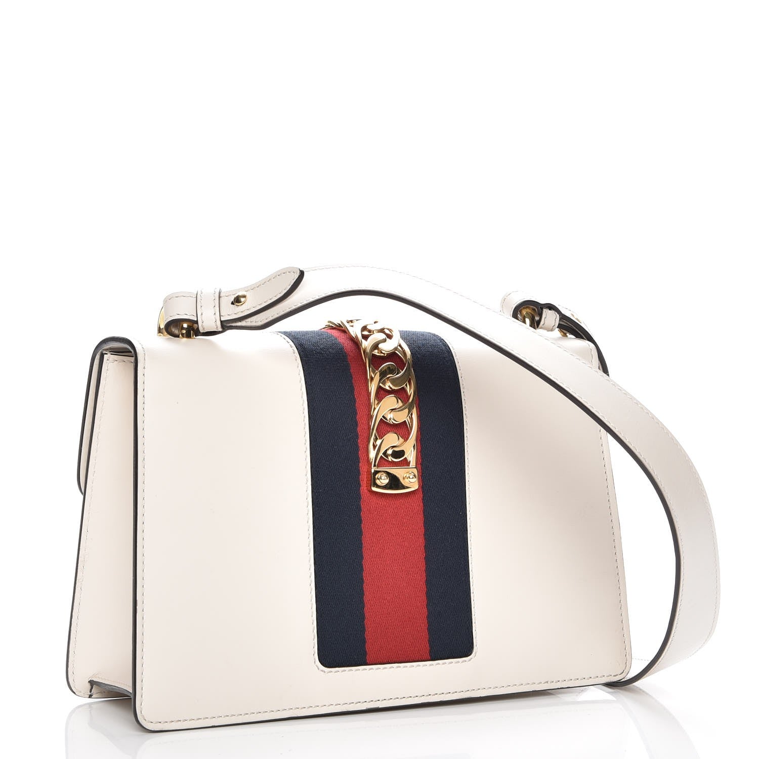 Gucci Calfskin Small Sylvie Shoulder Bag White 3 of 7