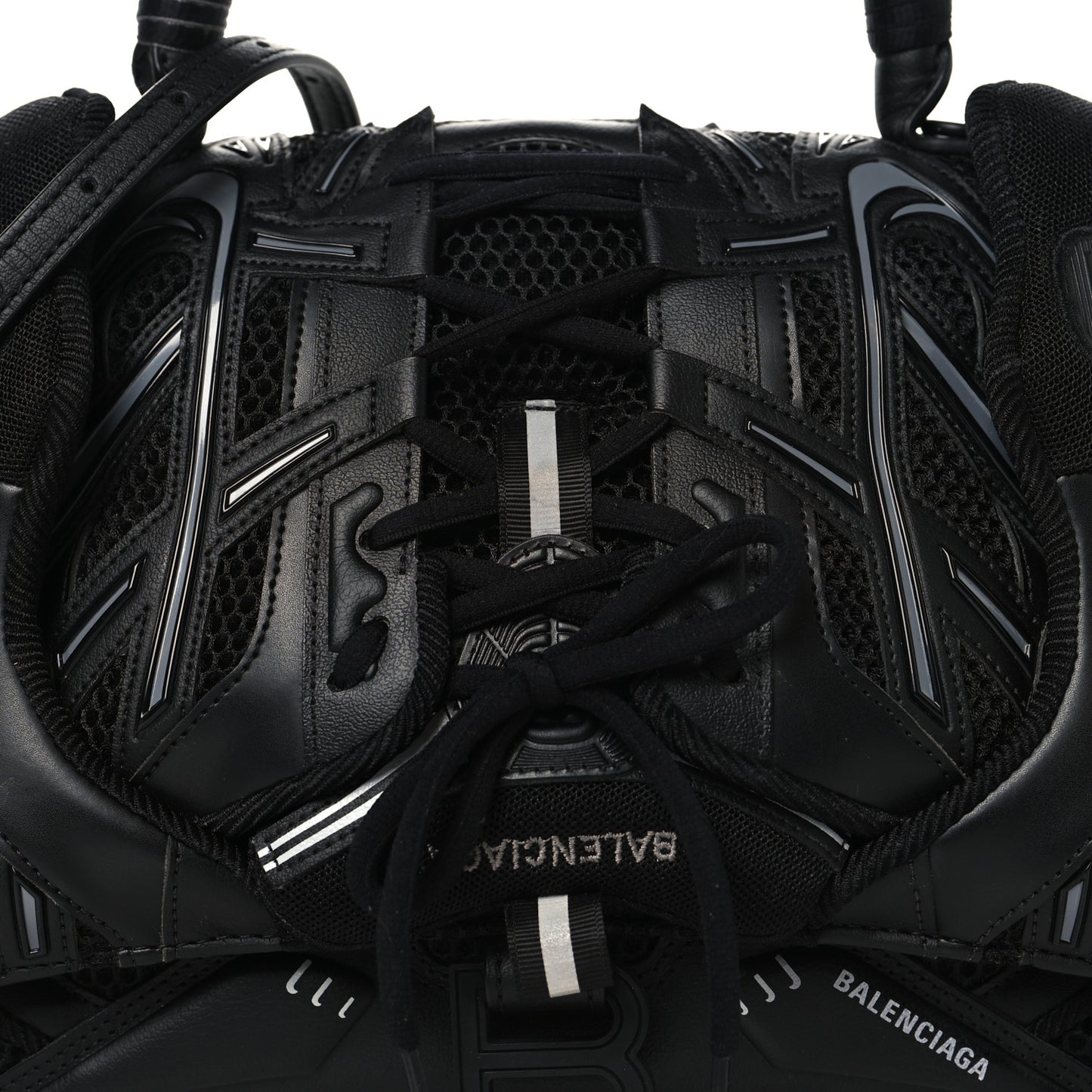 Faux Calfskin Fabric Medium Sneakerhead Top Handle Bag Black