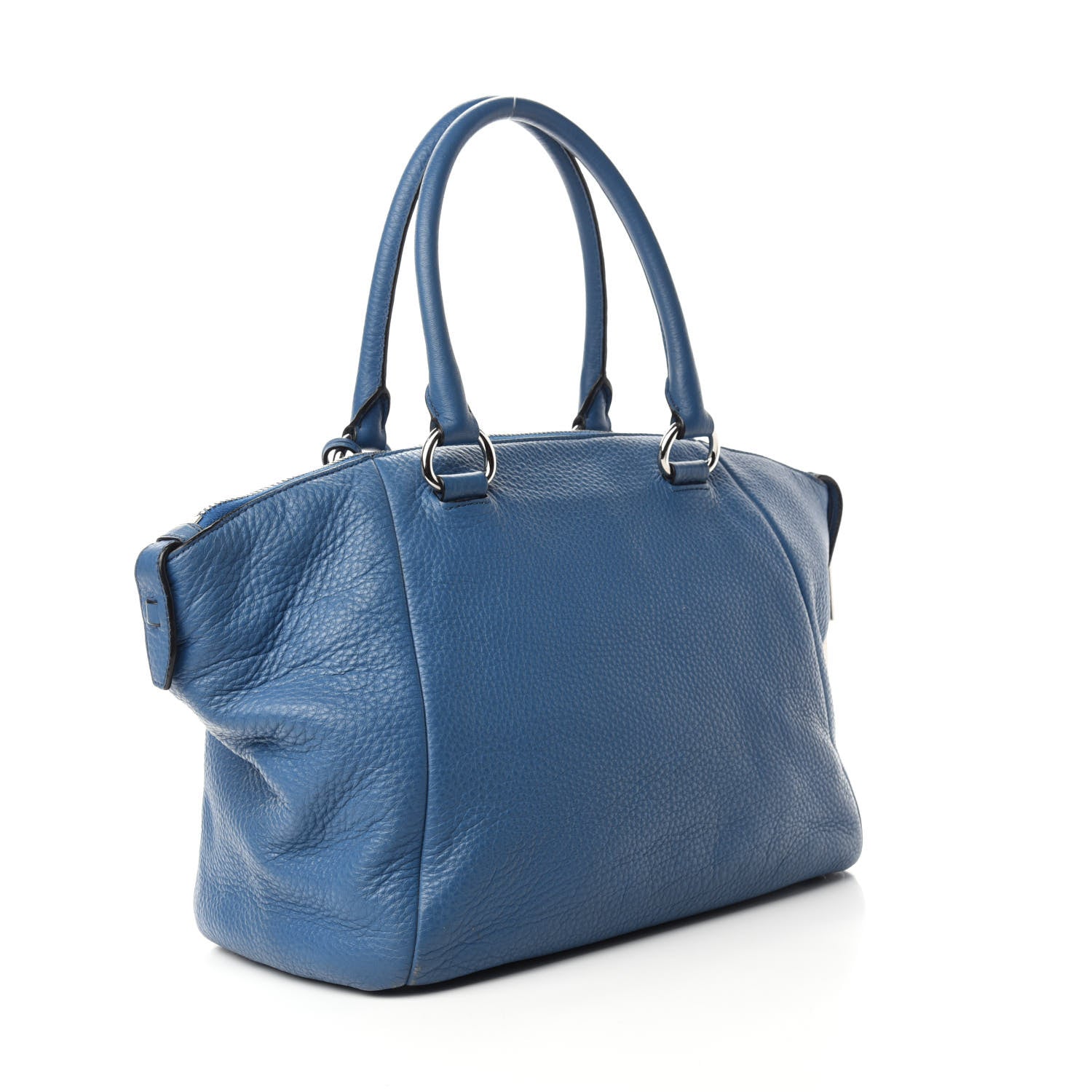 Prada Vitello Daino Double Handle Satchel Cobalto 3 of 13