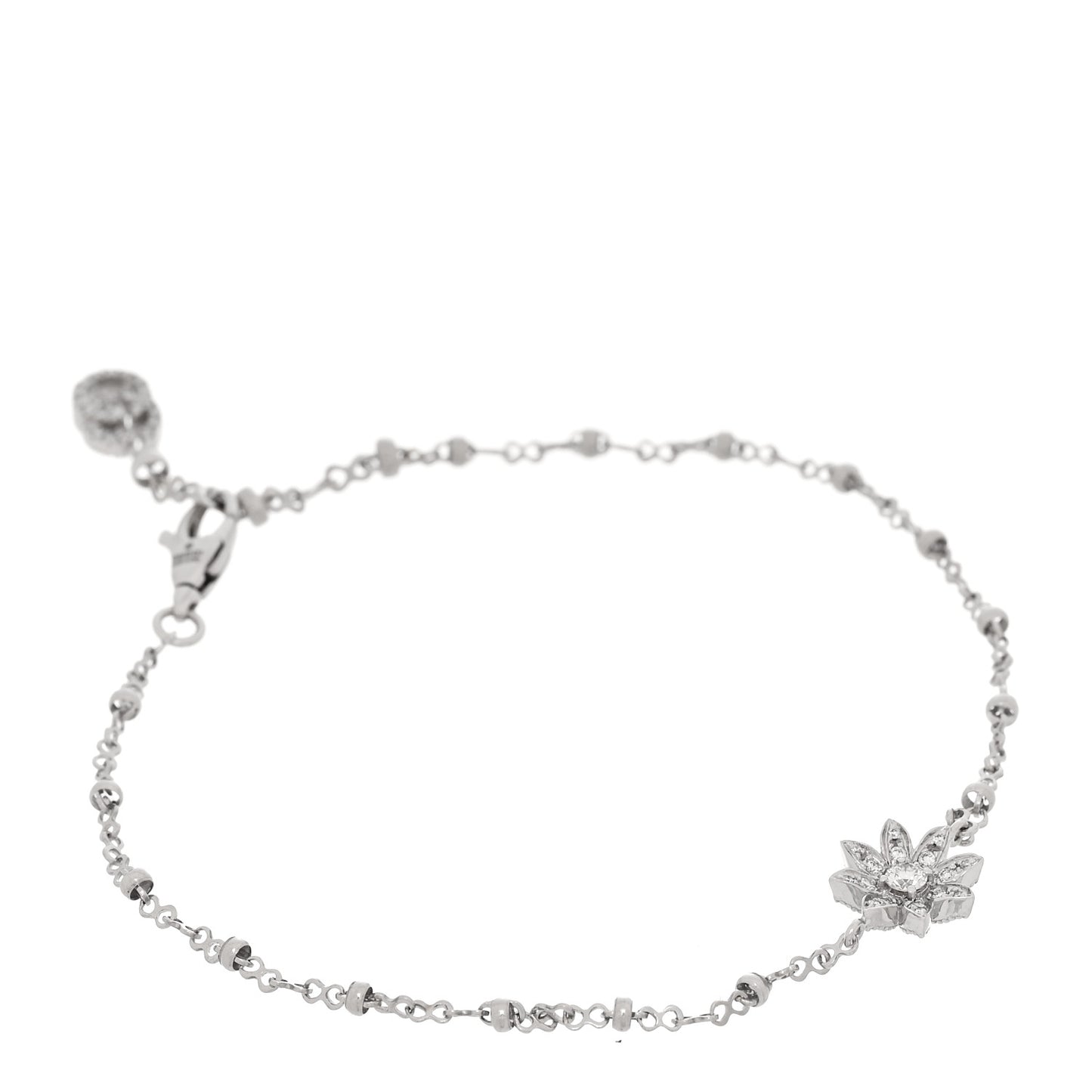18K White Gold Diamond Flora GG Bracelet