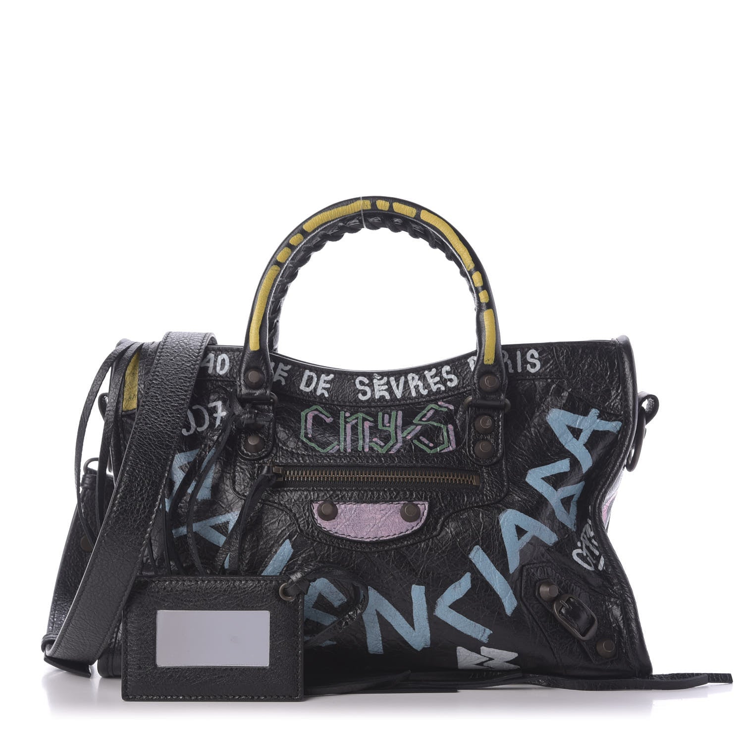 Balenciaga Agneau Graffiti All Over Classic Hardware S City Black Multicolor 1 of 9