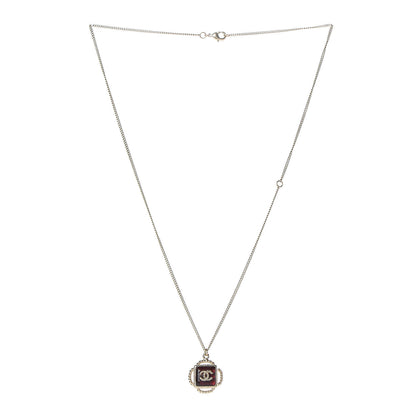 Chanel Resin CC Necklace Gold Red 3 of 4
