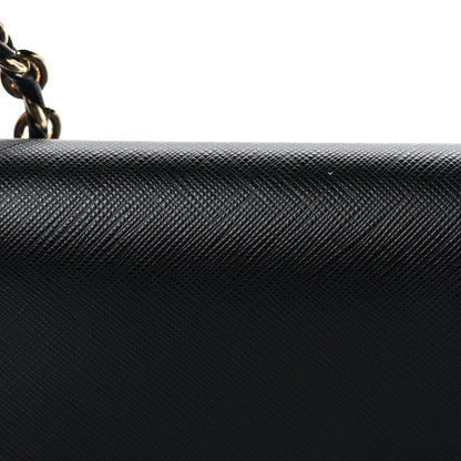 Salvatore Ferragamo Printed Calfskin Vara Bow Chain Flap Crossbody Black 6 of 15