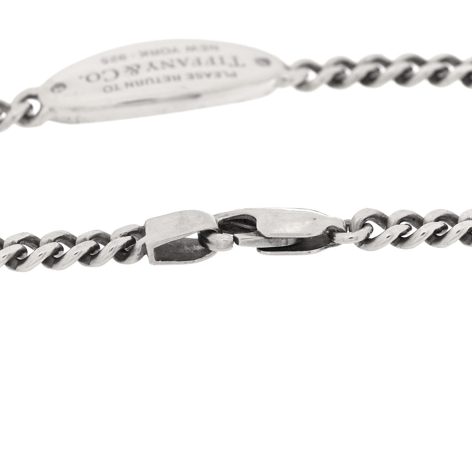 Tiffany Sterling Silver Diamond Return To Tiffany Oval ID Bracelet