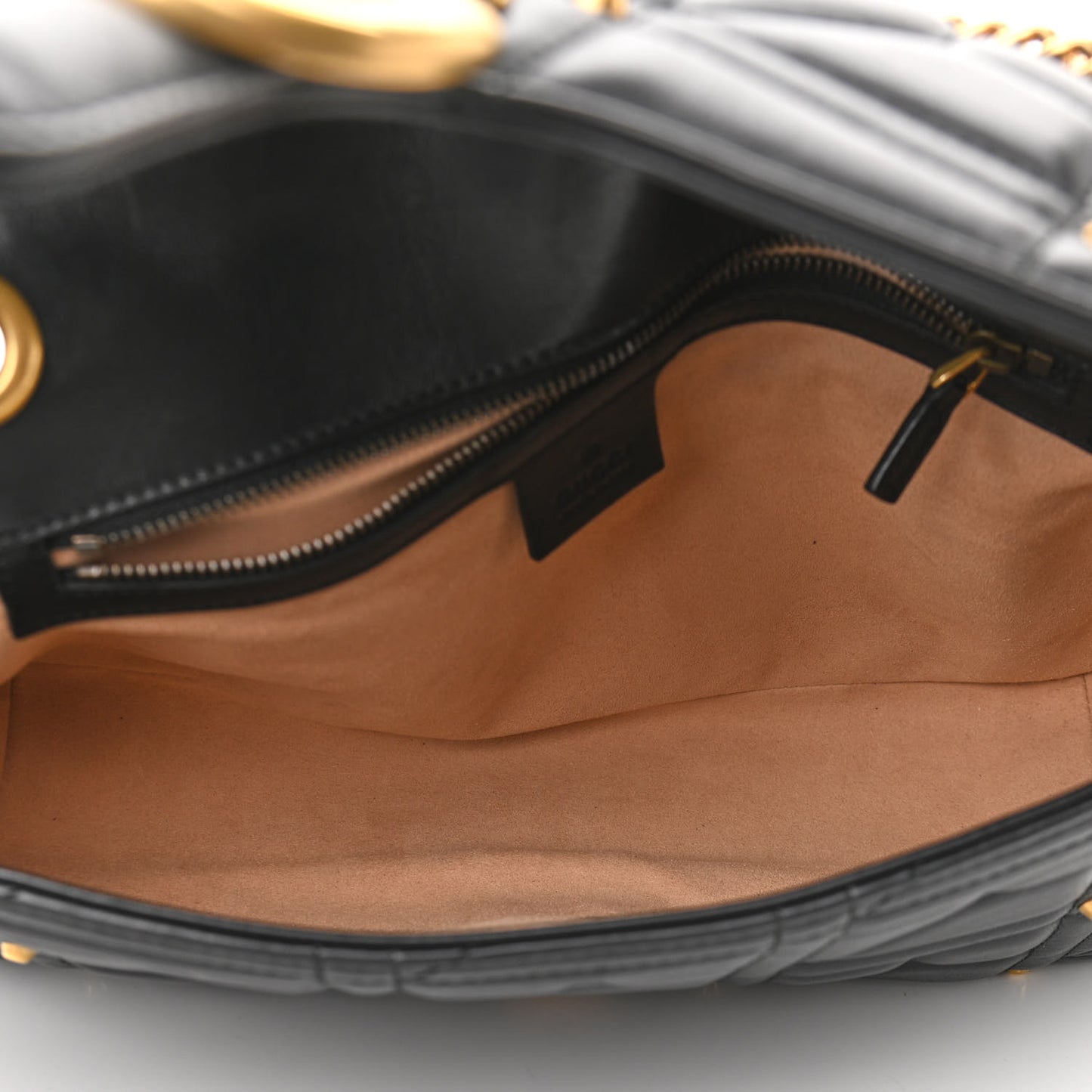 Calfskin Matelasse Studded Medium GG Marmont Shoulder Bag Black